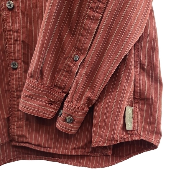 Columbia Long Sleeve Button Down Men's Shirt Rusty Red XL - Picture 3 of 8